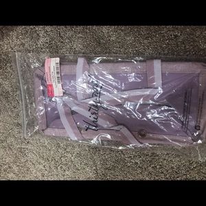 Tiny utility tote purple crosshatch